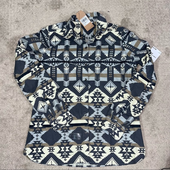 Woolrich button up NWT Aztec print size small Keystone print - Picture 6 of 10